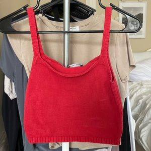 Brandy Melville Red Crop Tank Top